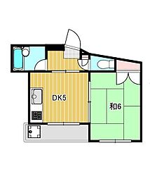 ラフォーレ町屋 3階1DKの間取り