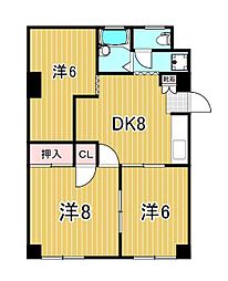 チグサビル 3DKの間取図画像