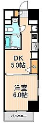 OAKSQUAREKAMINARIMON 1DKの間取図画像