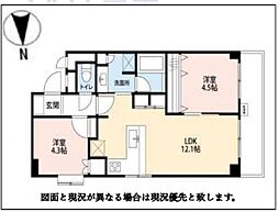 雷門ハイツ 2LDKの間取図画像