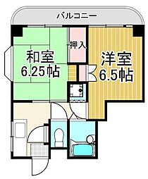 ヴィスタハウスNo.5 2Kの間取図画像