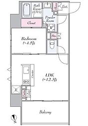 LOg浅草classic 1LDKの間取図画像
