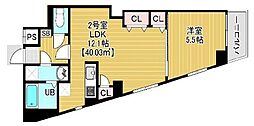 Brun Court Minamisenju 1LDKの間取図画像