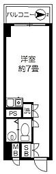 レジデンス上野 ワンルームの間取図画像
