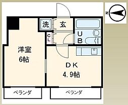 ランドピア西浅草 1DKの間取図画像