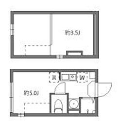 メゾンドブルーム平井 ワンルームの間取図画像