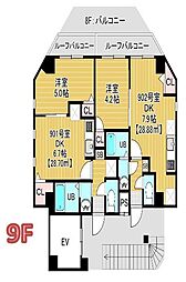 ソラトワーヌ 1DKの間取図画像