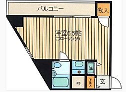 カーサマジカル入谷 ワンルームの間取図画像