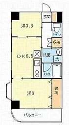 ボヌール 2DKの間取図画像