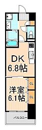 ライツ福助 1DKの間取図画像