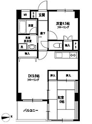 ラ・フォレ根岸 2DKの間取図画像