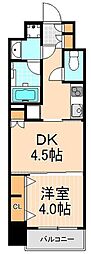 日神デュオステージ浅草寿町 1DKの間取図画像