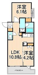 クレストコート吾妻橋レジデンス 2LDKの間取図画像