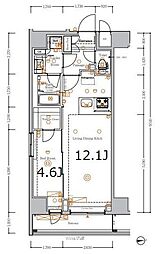 BPRレジデンス浅草 1LDKの間取図画像