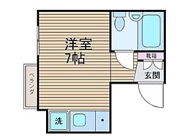 第二北條ビル ワンルームの間取図画像