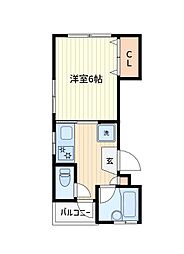 エスポワール藤井 1Kの間取図画像