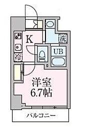 ブランシュワ 1Kの間取図画像
