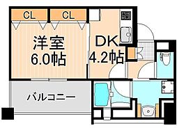 メインステージ上野 1DKの間取図画像