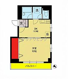 パークフローレンス三ノ輪 1DKの間取図画像