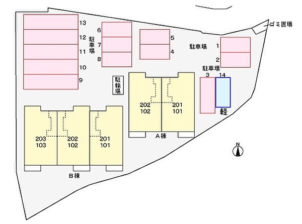 カーサドマーニA 102｜愛媛県西条市飯岡(賃貸アパート2DK・1階・43.86㎡)の写真 その2