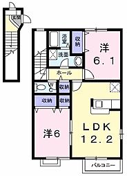 ガーデンヴィラA 2LDKの間取図画像