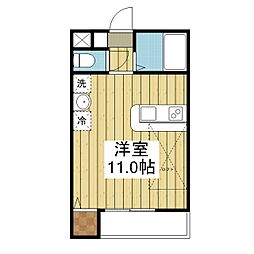 アルト萱町西棟 ワンルームの間取図画像