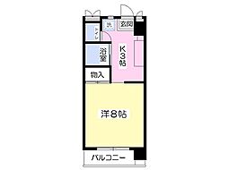 第3野中ビル 1Kの間取図画像
