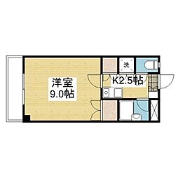カーサ村上 1Kの間取図画像