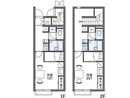 レオパレスプロヴァンス009 1Kの間取図画像