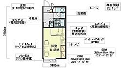 レオパレスめるすぃー2 1Kの間取図画像