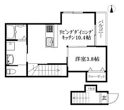 Sentia南吉田 1LDKの間取図画像