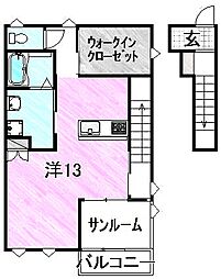AKUOSGLANZ ワンルームの間取図画像