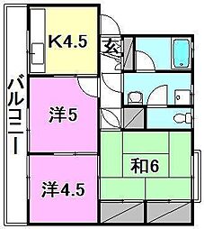 コーポ谷岡 3Kの間取図画像