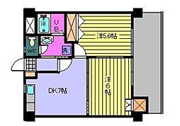 サザンコート6 2DKの間取図画像