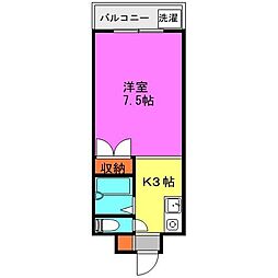 アベニューSAいずみ 1Kの間取図画像