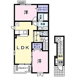 ガーデンハウス・メイ 2LDKの間取図画像