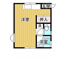 コーポオメガ ワンルームの間取図画像