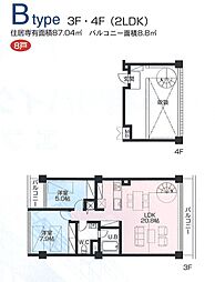 Fcourt 2LDKの間取図画像