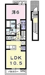アクア・クレメント六番館 1LDKの間取図画像