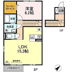 エトワールしゅり5 1LDKの間取図画像