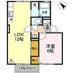 ルミエールハシハマ 1LDKの間取図画像