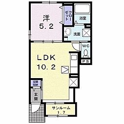 フェリクス 1LDKの間取図画像