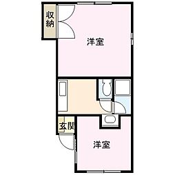 ベルハウス 2Kの間取図画像