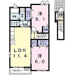アルカンシエル 2LDKの間取図画像
