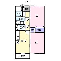 アーバンコートA 2DKの間取図画像