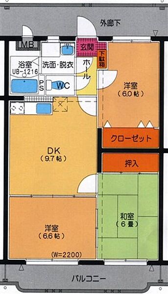 ユーミー平松 305｜愛媛県松山市生石町(賃貸マンション3DK・3階・63.17㎡)の写真 その2