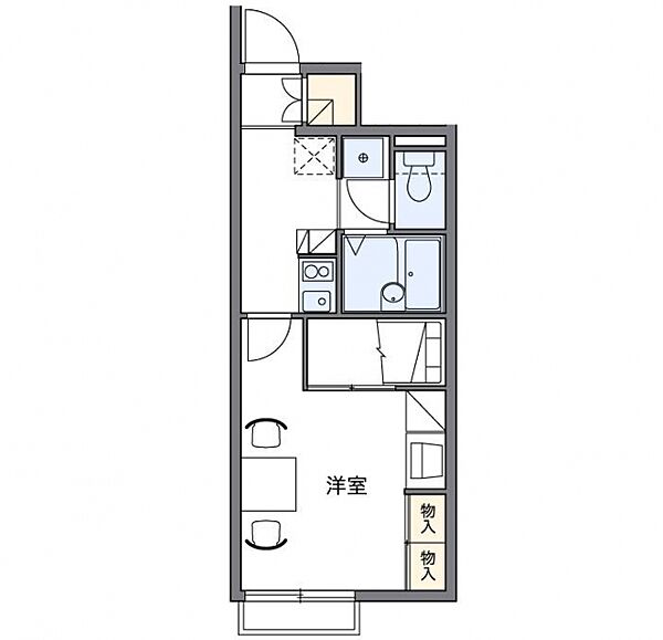 レオパレスF56 104｜愛媛県松山市土居田町(賃貸アパート1K・1階・23.61㎡)の写真 その3