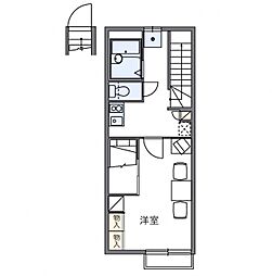 レオパレス拓人 1Kの間取図画像