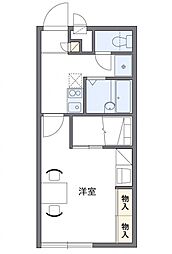レオパレスクレールシェルさや 1Kの間取図画像