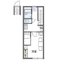 レオパレス竹乃井 1Kの間取図画像
